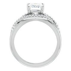 Multi-Band Emerald / Radiant Moissanite Infinity Engagement Ring