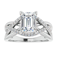 Multi-Band Emerald / Radiant Moissanite Infinity Engagement Ring