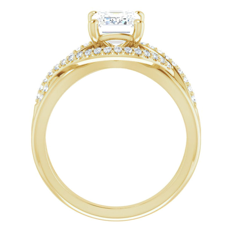 Multi-Band Emerald / Radiant Moissanite Infinity Engagement Ring