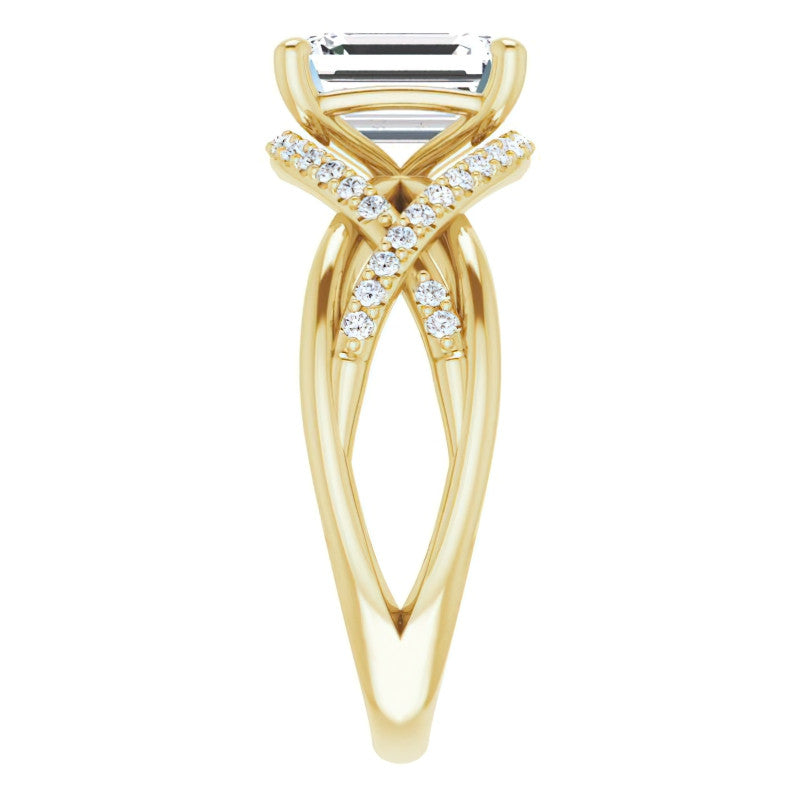 Multi-Band Emerald / Radiant Moissanite Infinity Engagement Ring