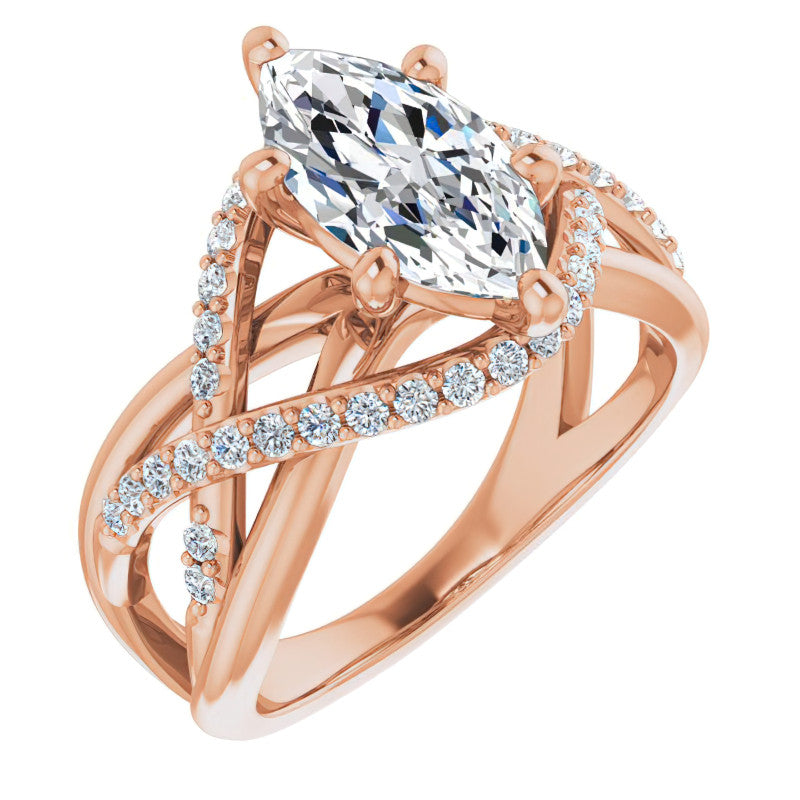 Multi-Band Marquise Moissanite Infinity Engagement Ring