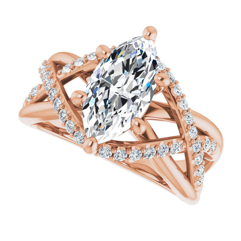 Multi-Band Marquise Moissanite Infinity Engagement Ring