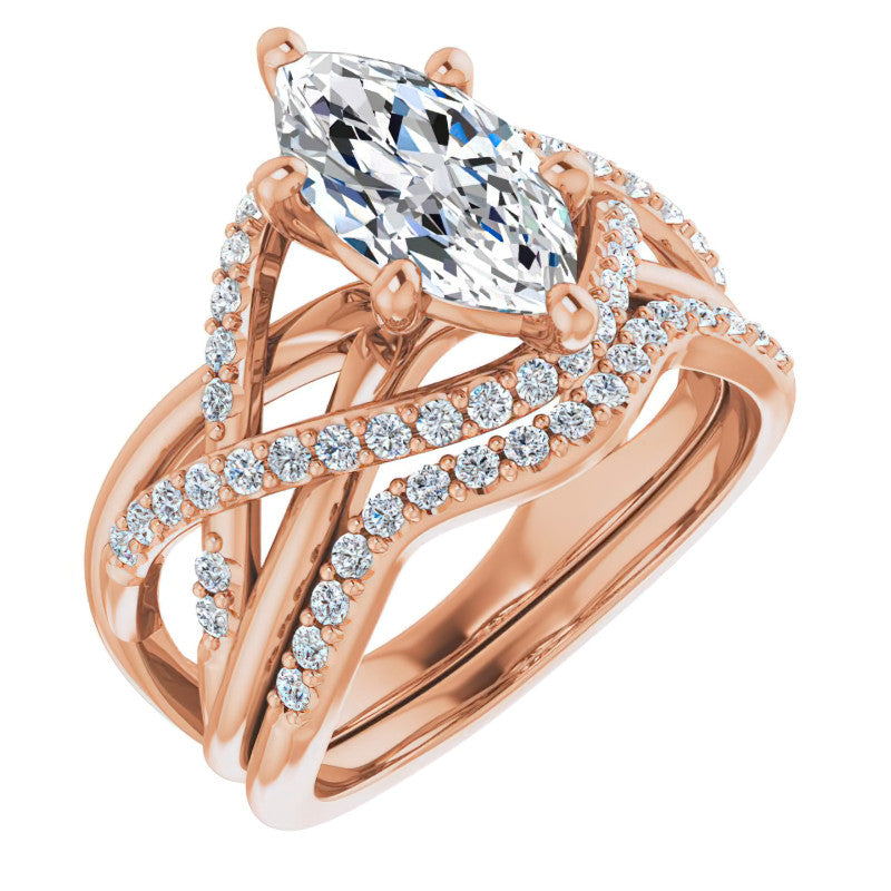 Multi-Band Marquise Moissanite Infinity Engagement Ring