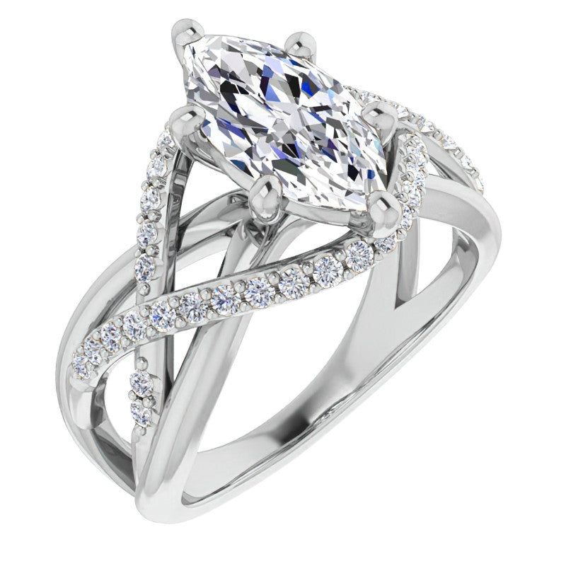 Multi-Band Marquise Moissanite Infinity Engagement Ring