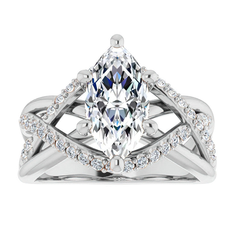 Multi-Band Marquise Moissanite Infinity Engagement Ring