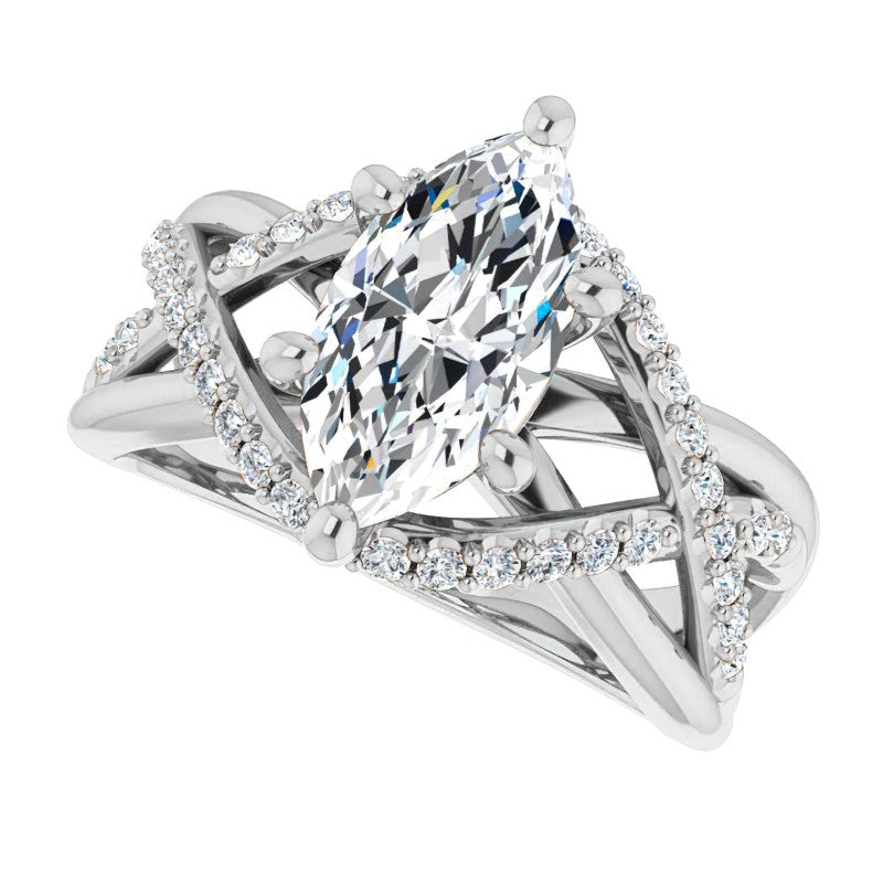 Multi-Band Marquise Moissanite Infinity Engagement Ring