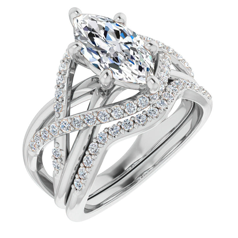 Multi-Band Marquise Moissanite Infinity Engagement Ring