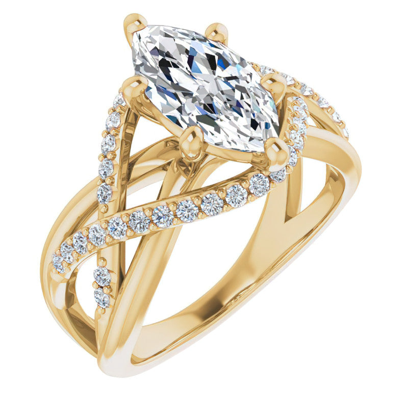Multi-Band Marquise Moissanite Infinity Engagement Ring