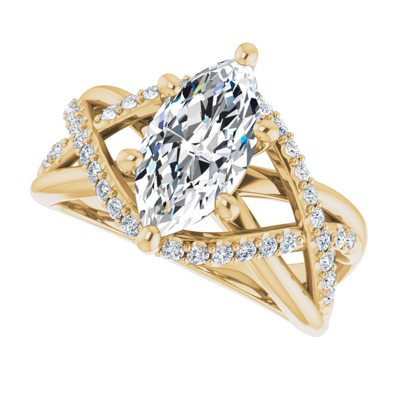 Multi-Band Marquise Moissanite Infinity Engagement Ring