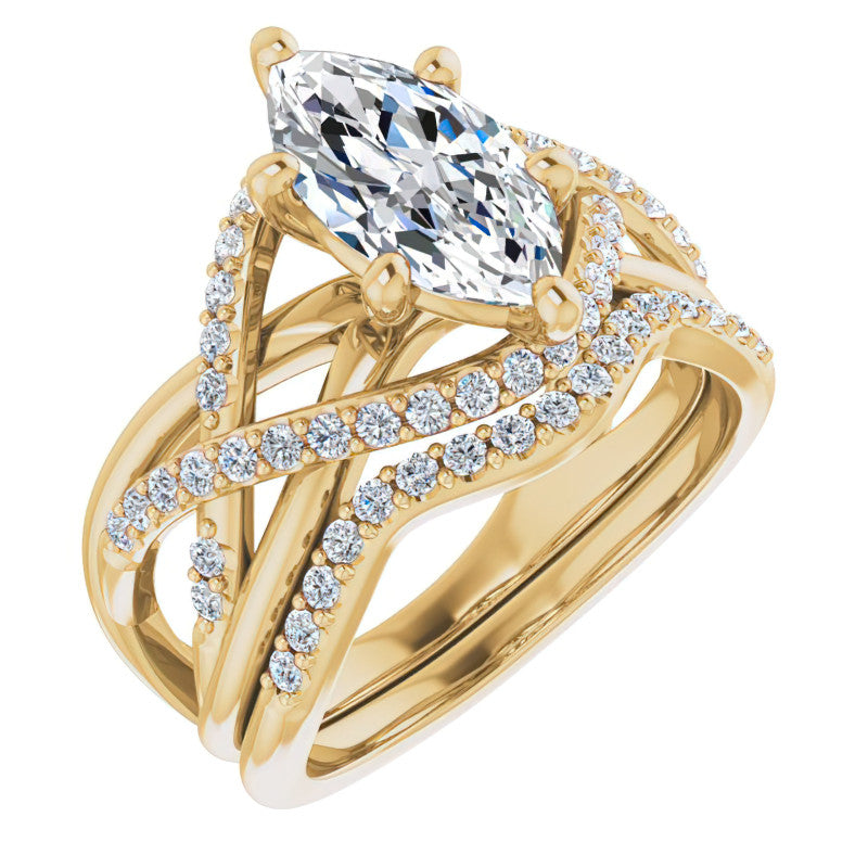 Multi-Band Marquise Moissanite Infinity Engagement Ring