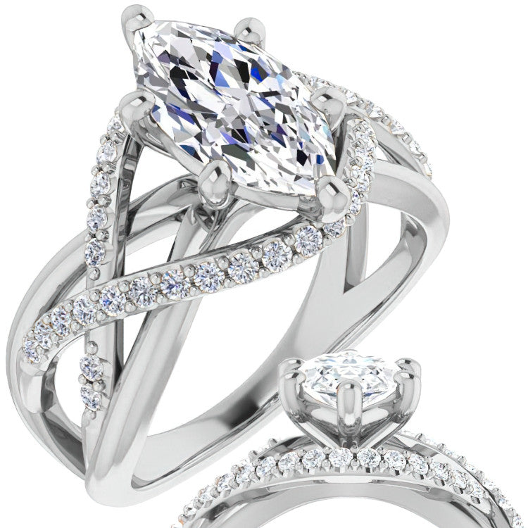 Multi-Band Marquise Moissanite Infinity Engagement Ring