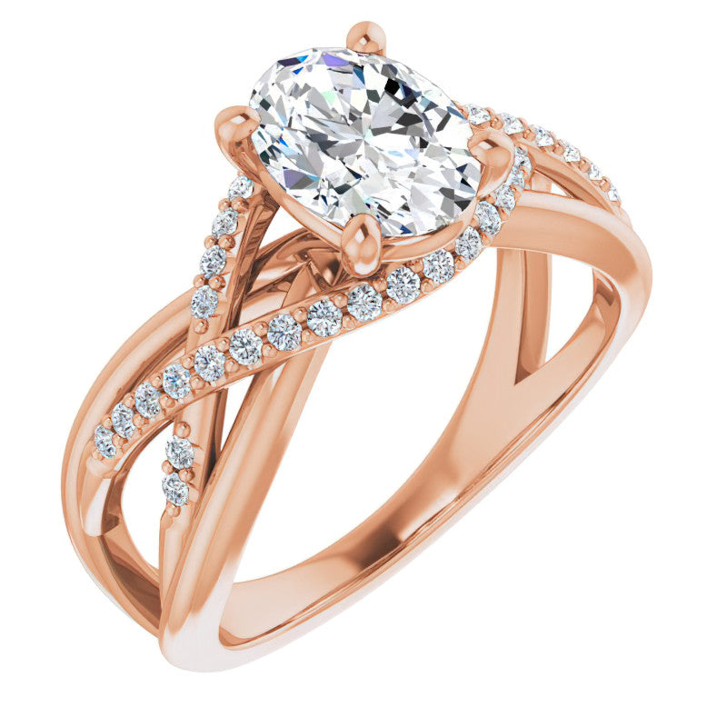 Multi-Band Oval Moissanite Infinity Engagement Ring