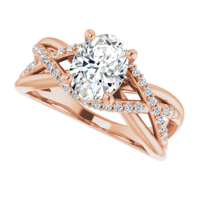 Multi-Band Oval Moissanite Infinity Engagement Ring