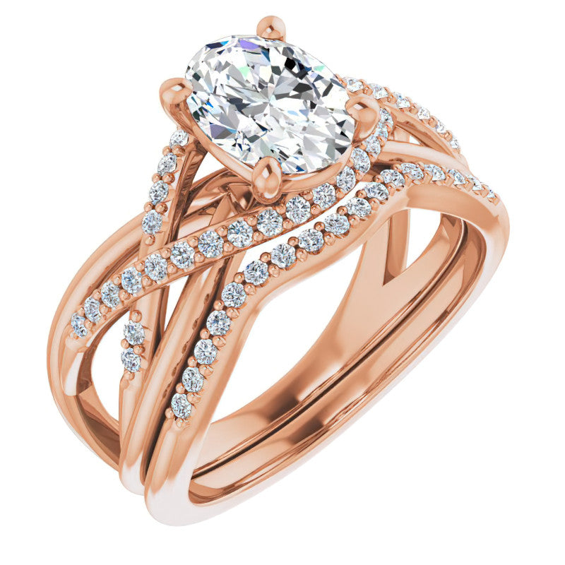 Multi-Band Oval Moissanite Infinity Engagement Ring