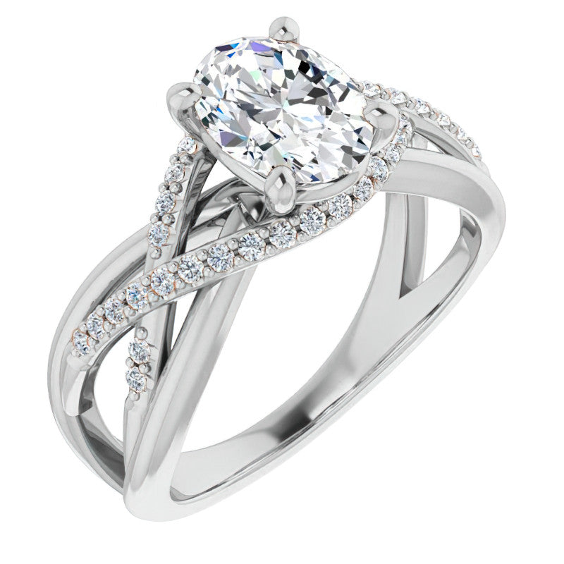 Multi-Band Oval Moissanite Infinity Engagement Ring