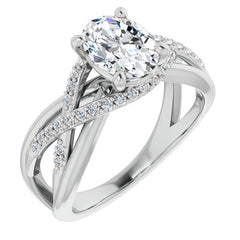 Multi-Band Oval Moissanite Infinity Engagement Ring