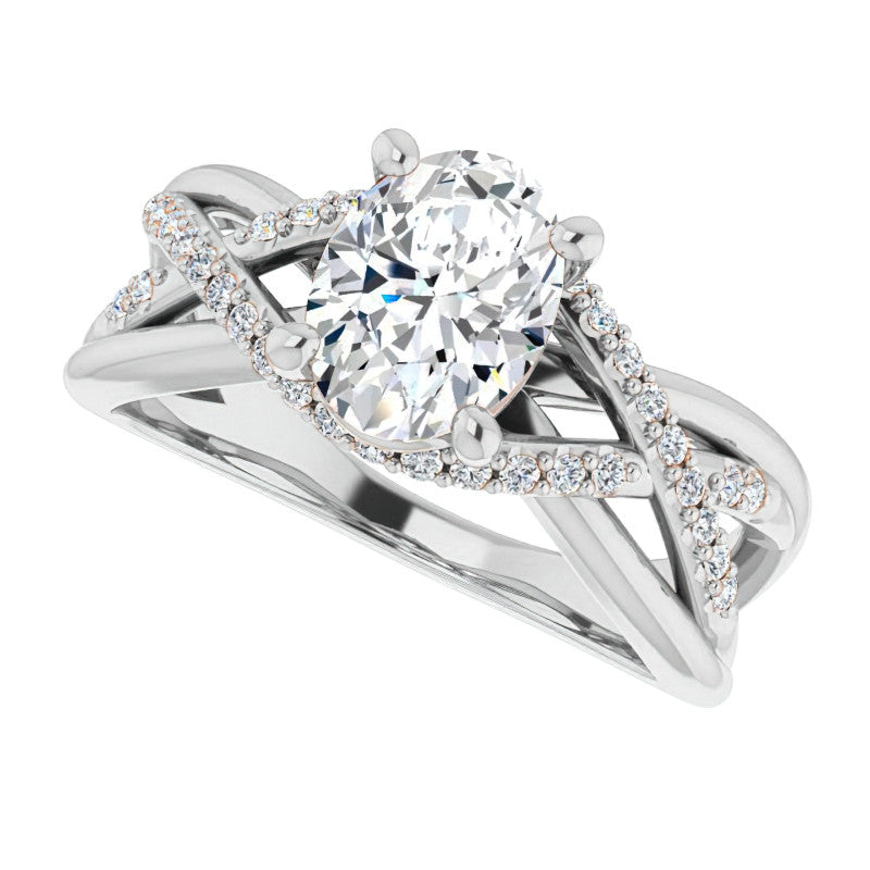 Multi-Band Oval Moissanite Infinity Engagement Ring