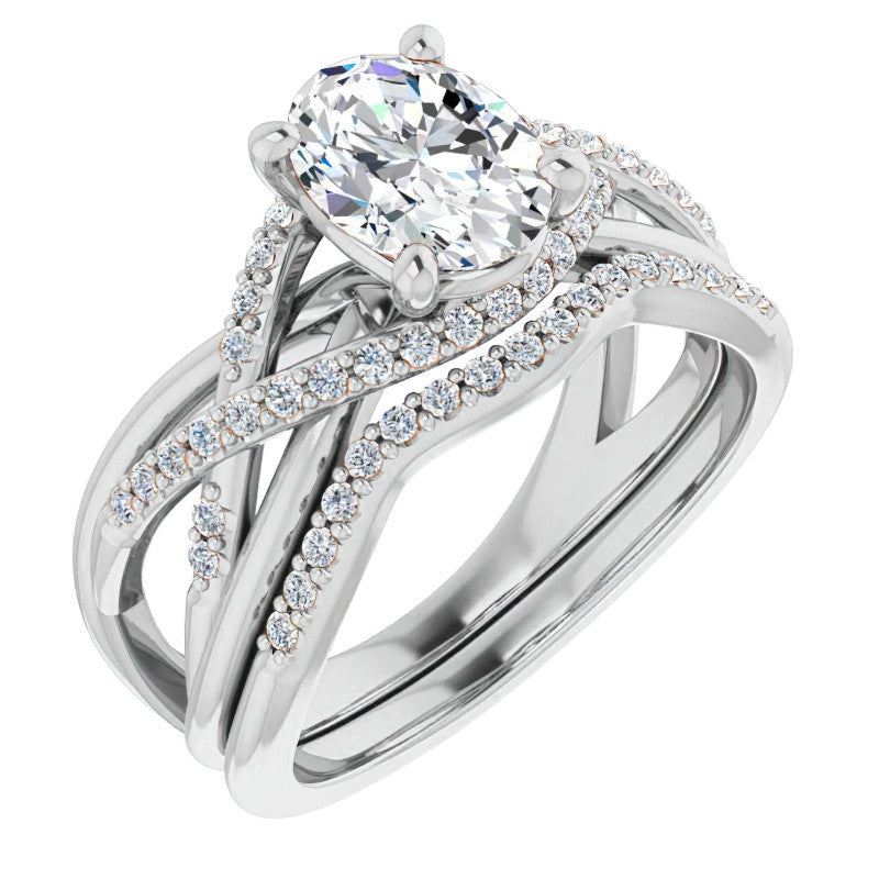Multi-Band Oval Moissanite Infinity Engagement Ring