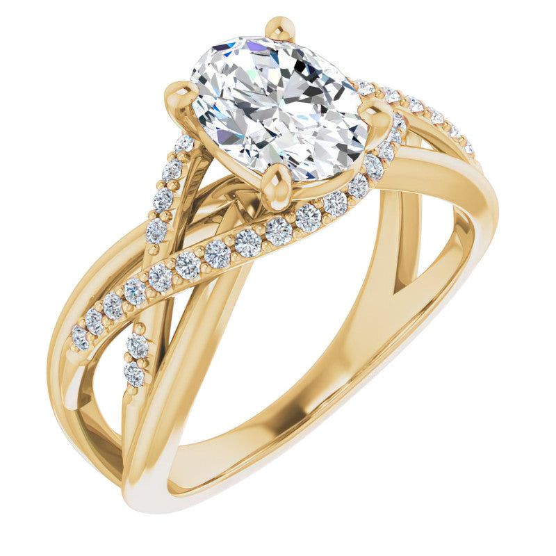 Multi-Band Oval Moissanite Infinity Engagement Ring