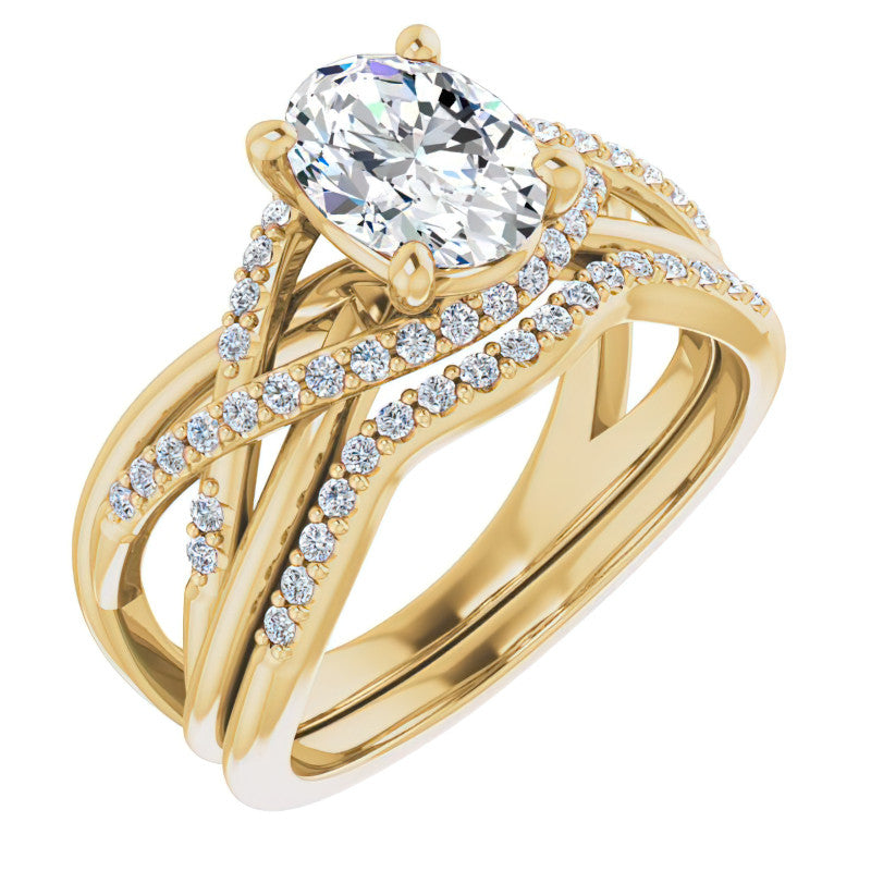 Multi-Band Oval Moissanite Infinity Engagement Ring