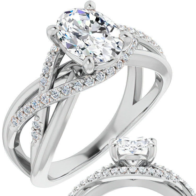 Multi-Band Oval Moissanite Infinity Engagement Ring