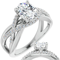 Multi-Band Oval Moissanite Infinity Engagement Ring
