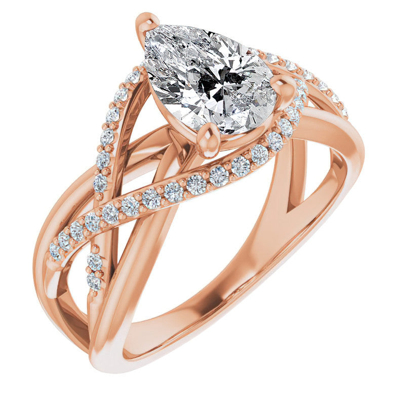 Multi-Band Pear Moissanite Infinity Engagement Ring