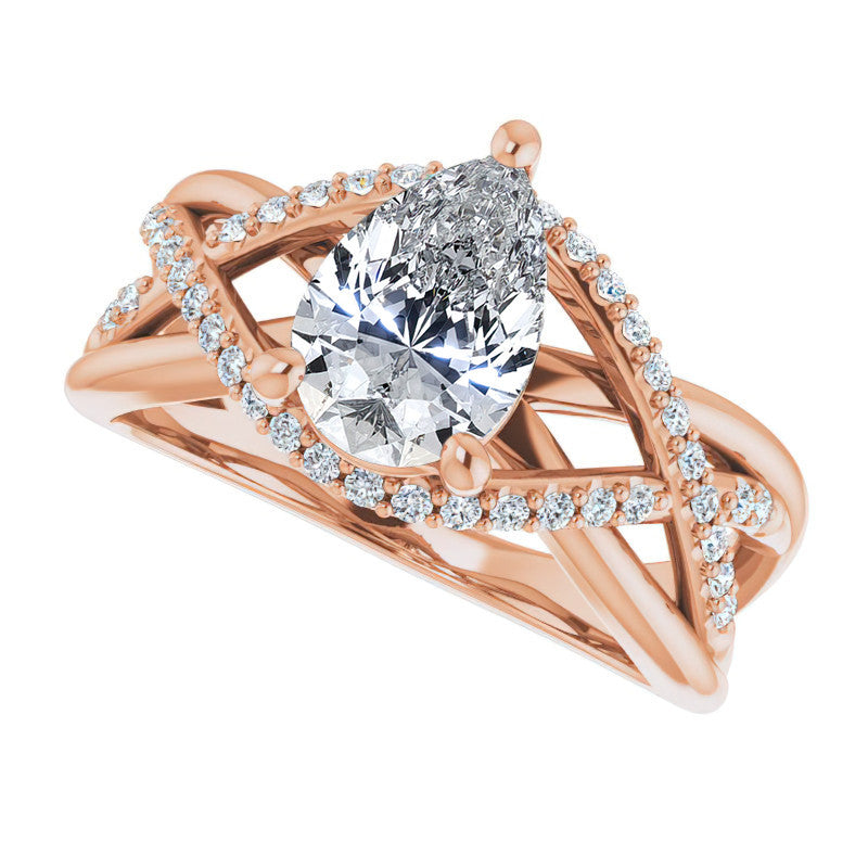 Multi-Band Pear Moissanite Infinity Engagement Ring