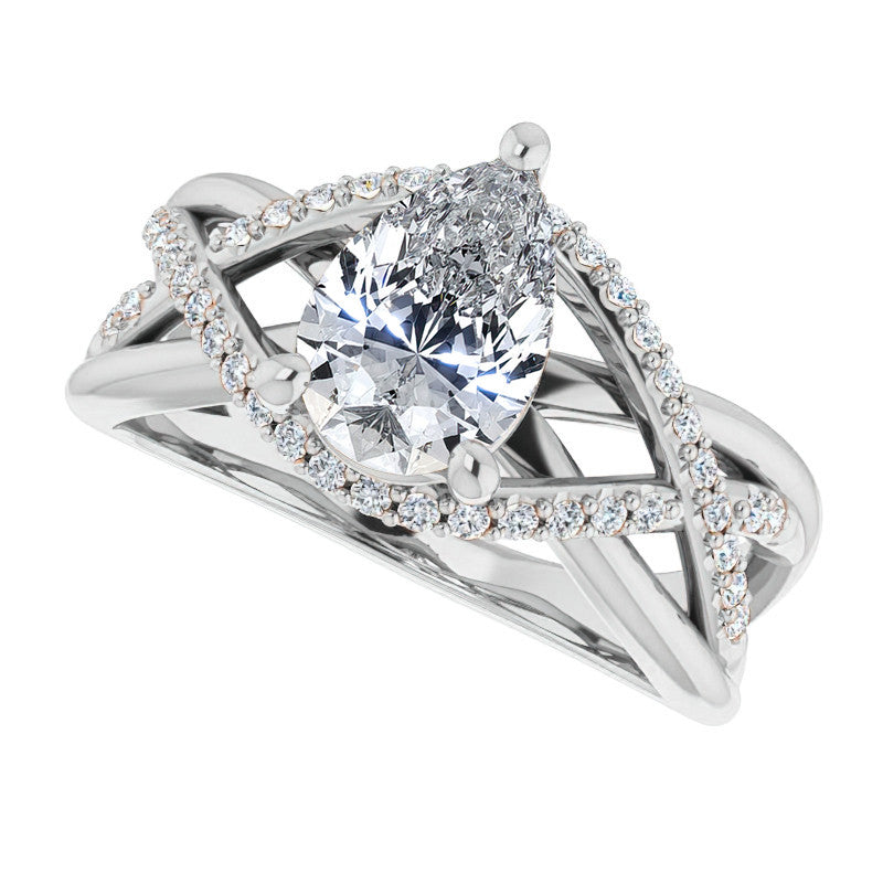 Multi-Band Pear Moissanite Infinity Engagement Ring