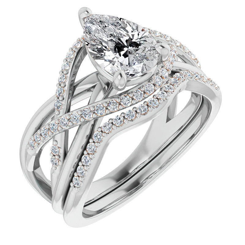 Multi-Band Pear Moissanite Infinity Engagement Ring