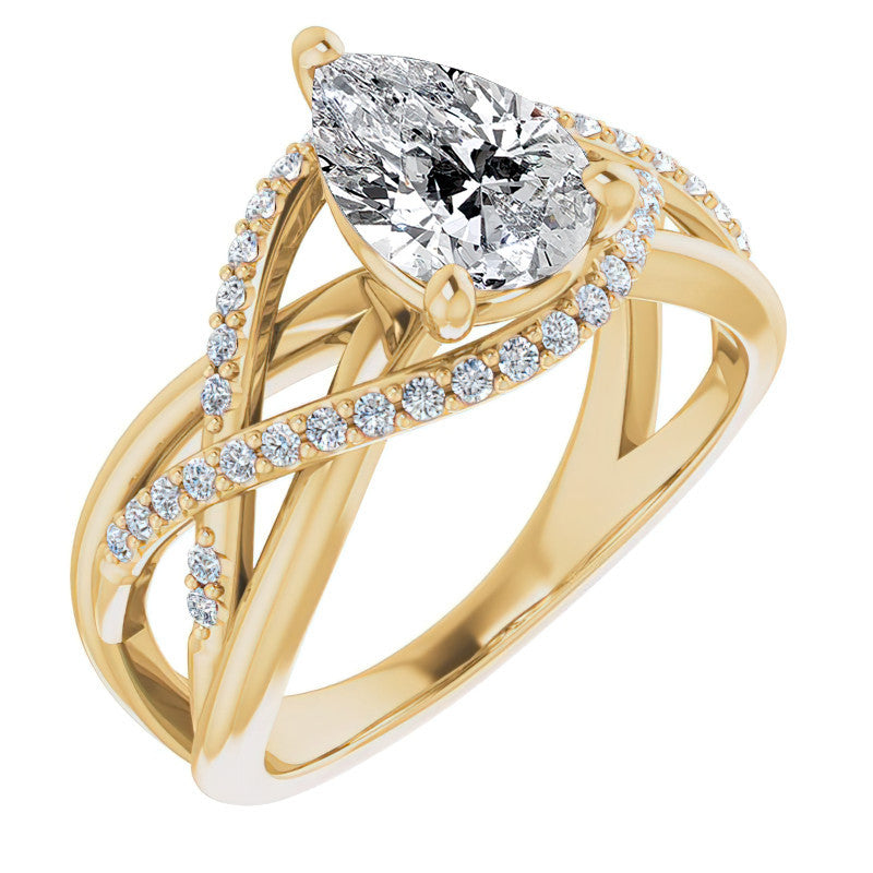 Multi-Band Pear Moissanite Infinity Engagement Ring