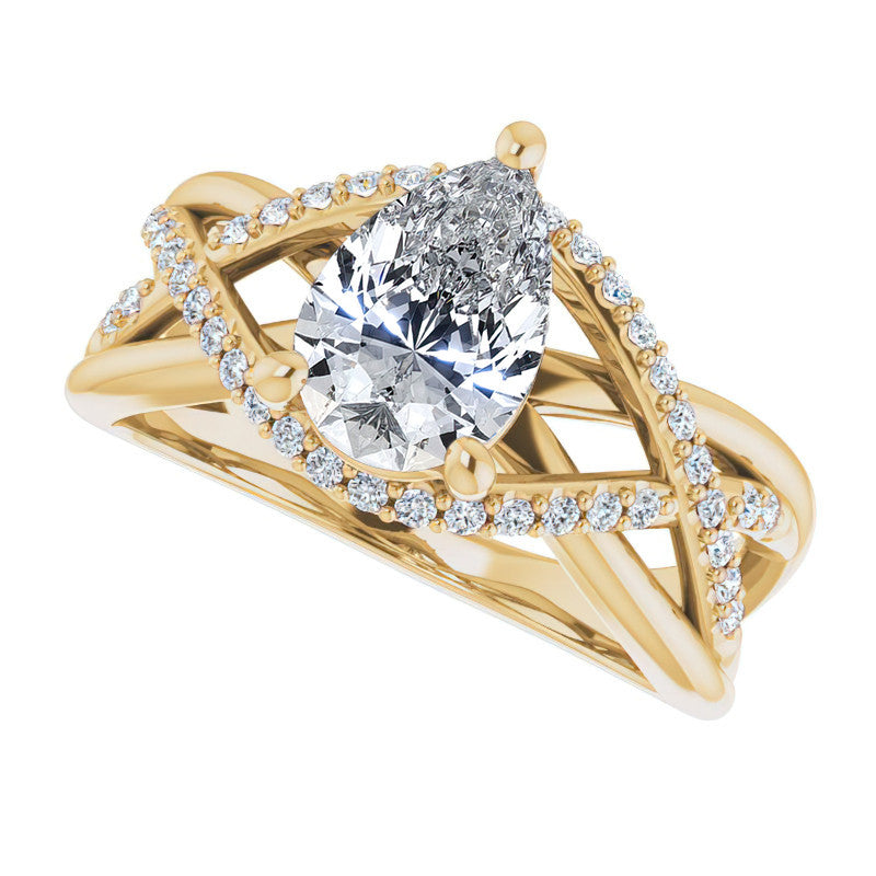 Multi-Band Pear Moissanite Infinity Engagement Ring