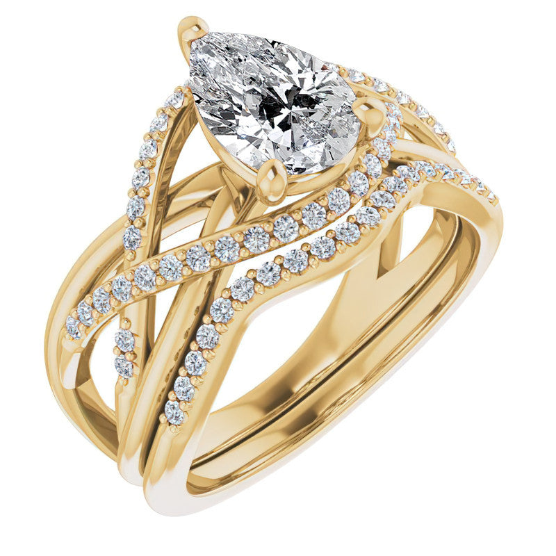 Multi-Band Pear Moissanite Infinity Engagement Ring