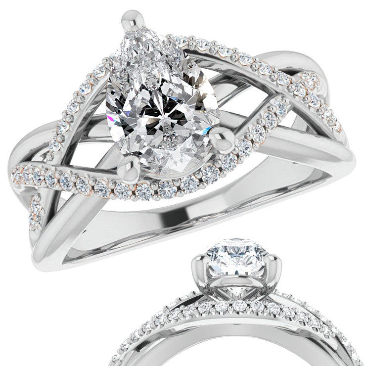 Multi-Band Pear Moissanite Infinity Engagement Ring
