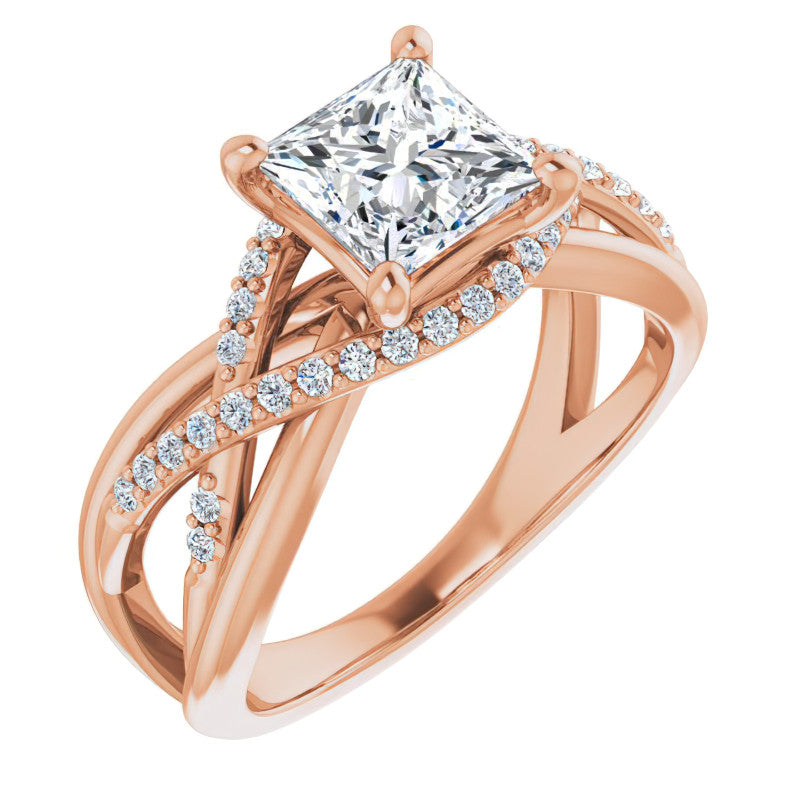 Multi-Band Princess cut Moissanite Infinity Engagement Ring
