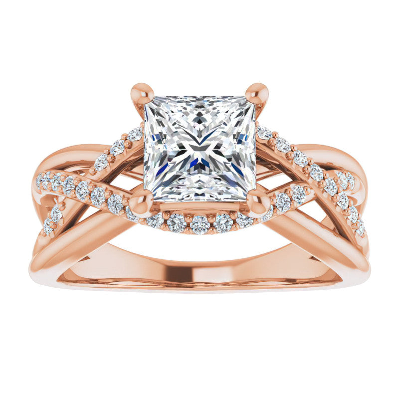 Multi-Band Princess cut Moissanite Infinity Engagement Ring