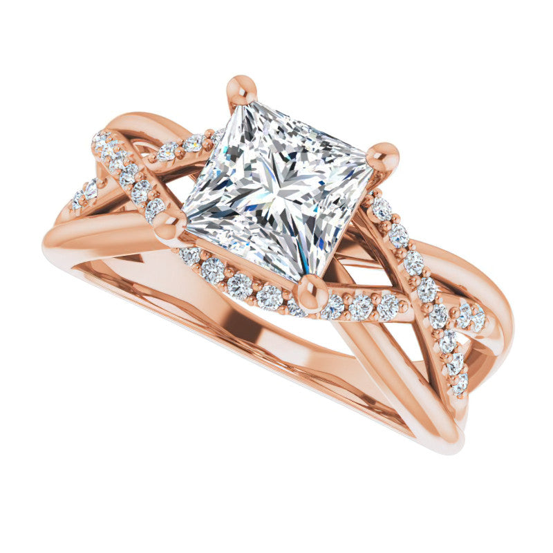 Multi-Band Princess cut Moissanite Infinity Engagement Ring
