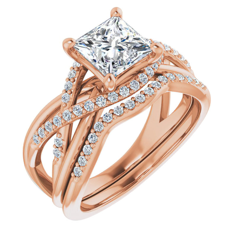 Multi-Band Princess cut Moissanite Infinity Engagement Ring