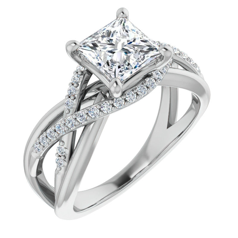 Multi-Band Princess cut Moissanite Infinity Engagement Ring