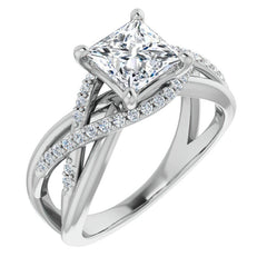 Multi-Band Princess cut Moissanite Infinity Engagement Ring