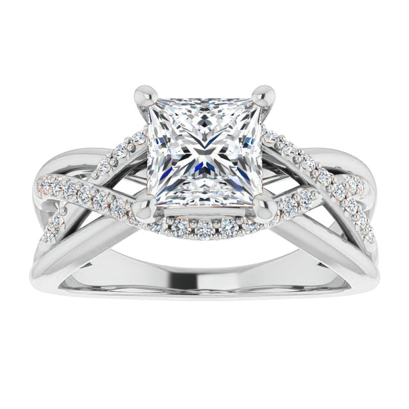 Multi-Band Princess cut Moissanite Infinity Engagement Ring