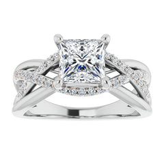 Multi-Band Princess cut Moissanite Infinity Engagement Ring