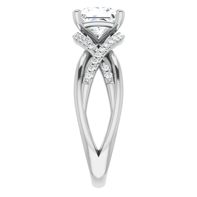 Multi-Band Princess cut Moissanite Infinity Engagement Ring