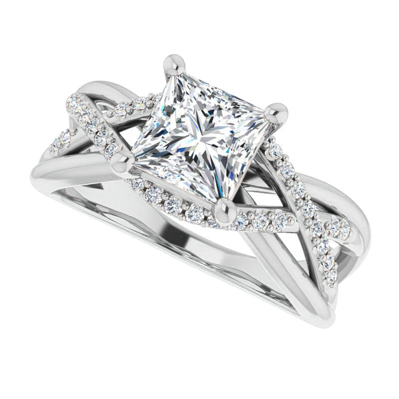 Multi-Band Princess cut Moissanite Infinity Engagement Ring