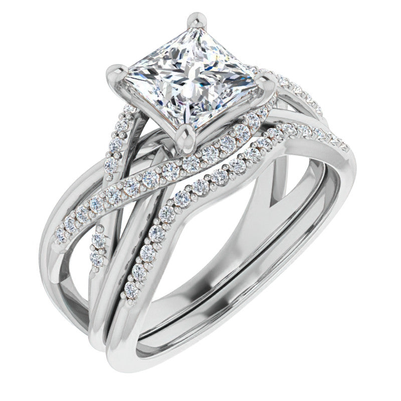 Multi-Band Princess cut Moissanite Infinity Engagement Ring