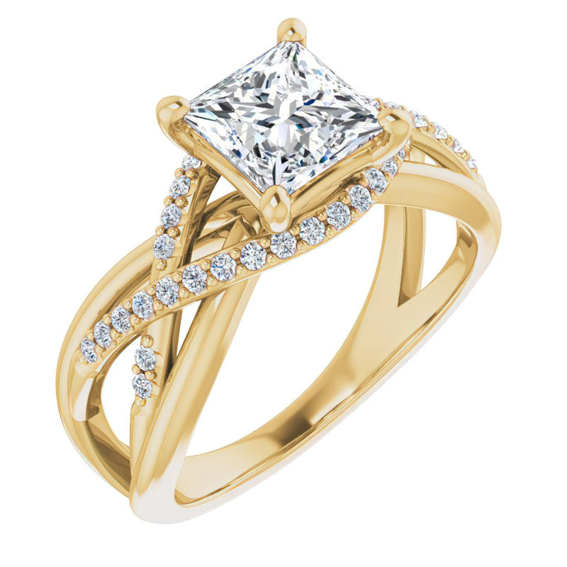 Multi-Band Princess cut Moissanite Infinity Engagement Ring