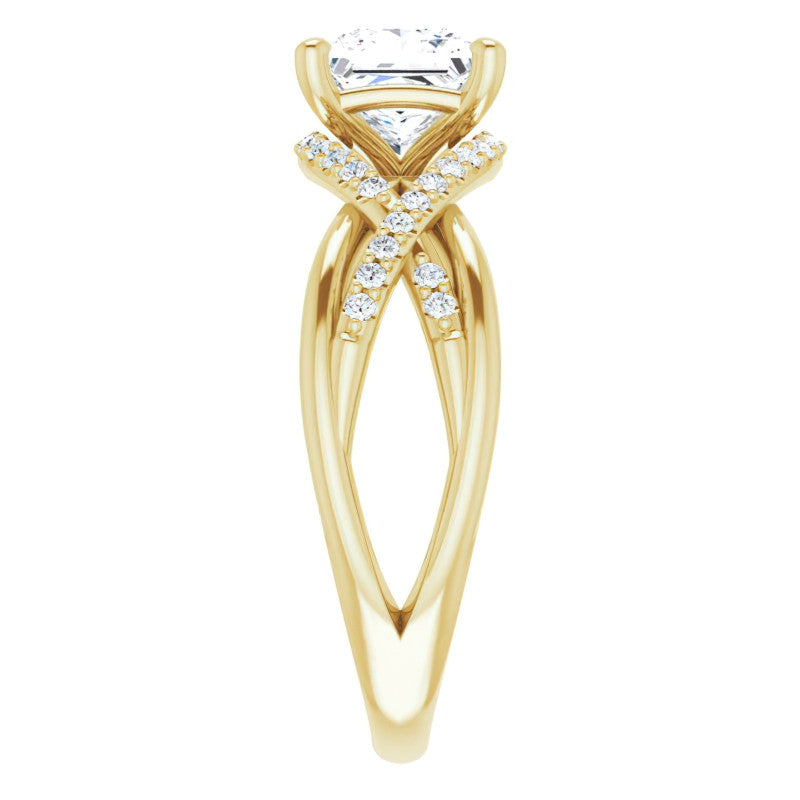 Multi-Band Princess cut Moissanite Infinity Engagement Ring