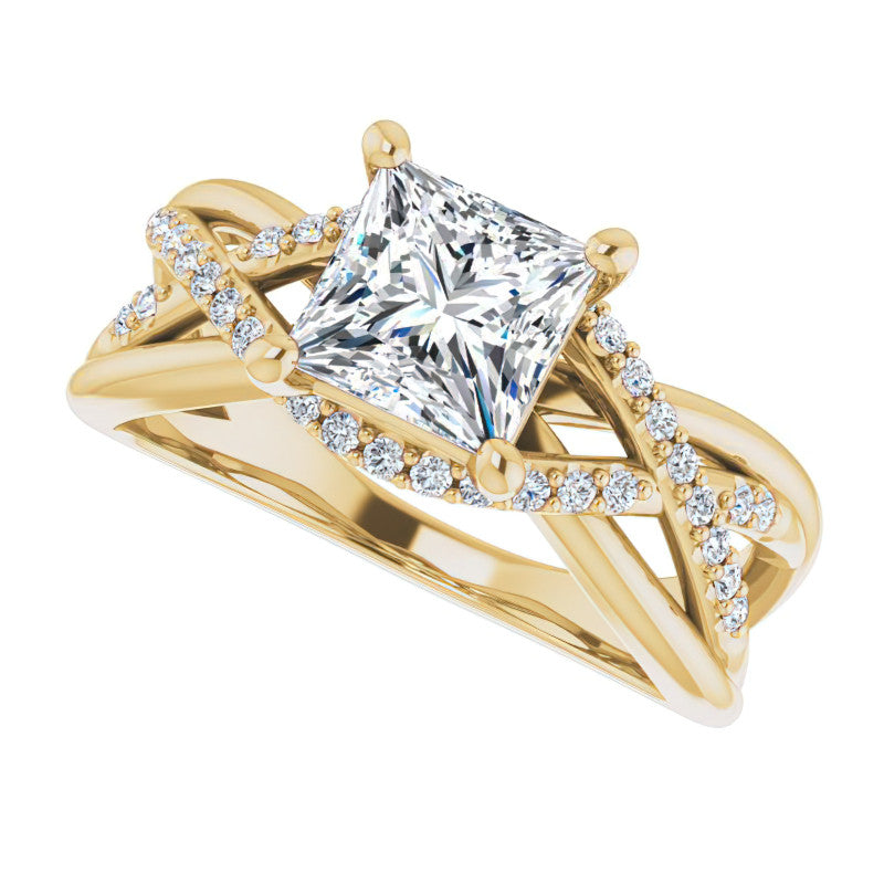Multi-Band Princess cut Moissanite Infinity Engagement Ring