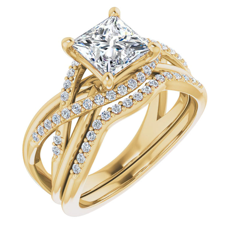 Multi-Band Princess cut Moissanite Infinity Engagement Ring