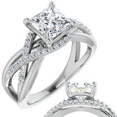 Multi-Band Princess cut Moissanite Infinity Engagement Ring